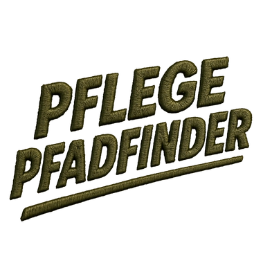 Pflegepfadfinder-Logo Das Pflegepfadfinder-Logo in abenteuerlicher Stoffoptik